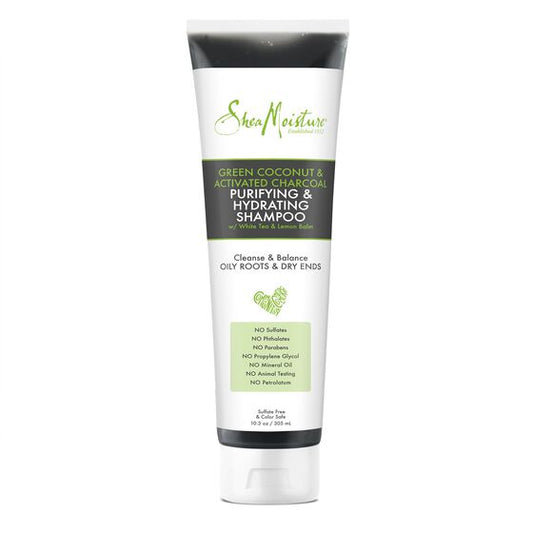 Shea Moisture Green Coconut & Activated Charcoal Shampoo 305ml